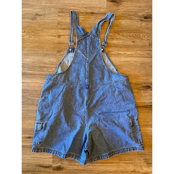 Vintage Disney Unlimited Women's Denim Bib Overall Shorts Mickey Mouse 18W/20W - Picture 3 of 4